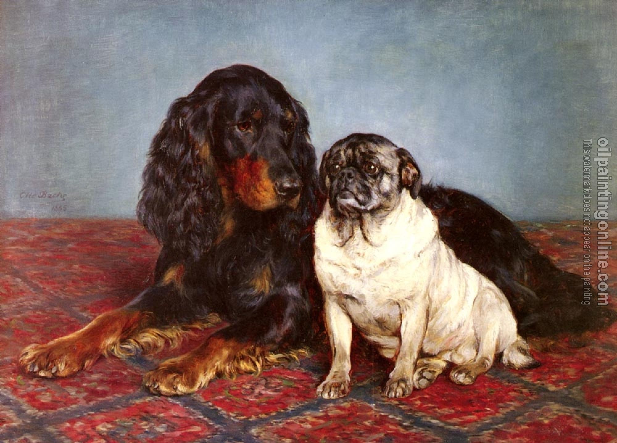 Bache, Otto - A Spaniel And A Pug